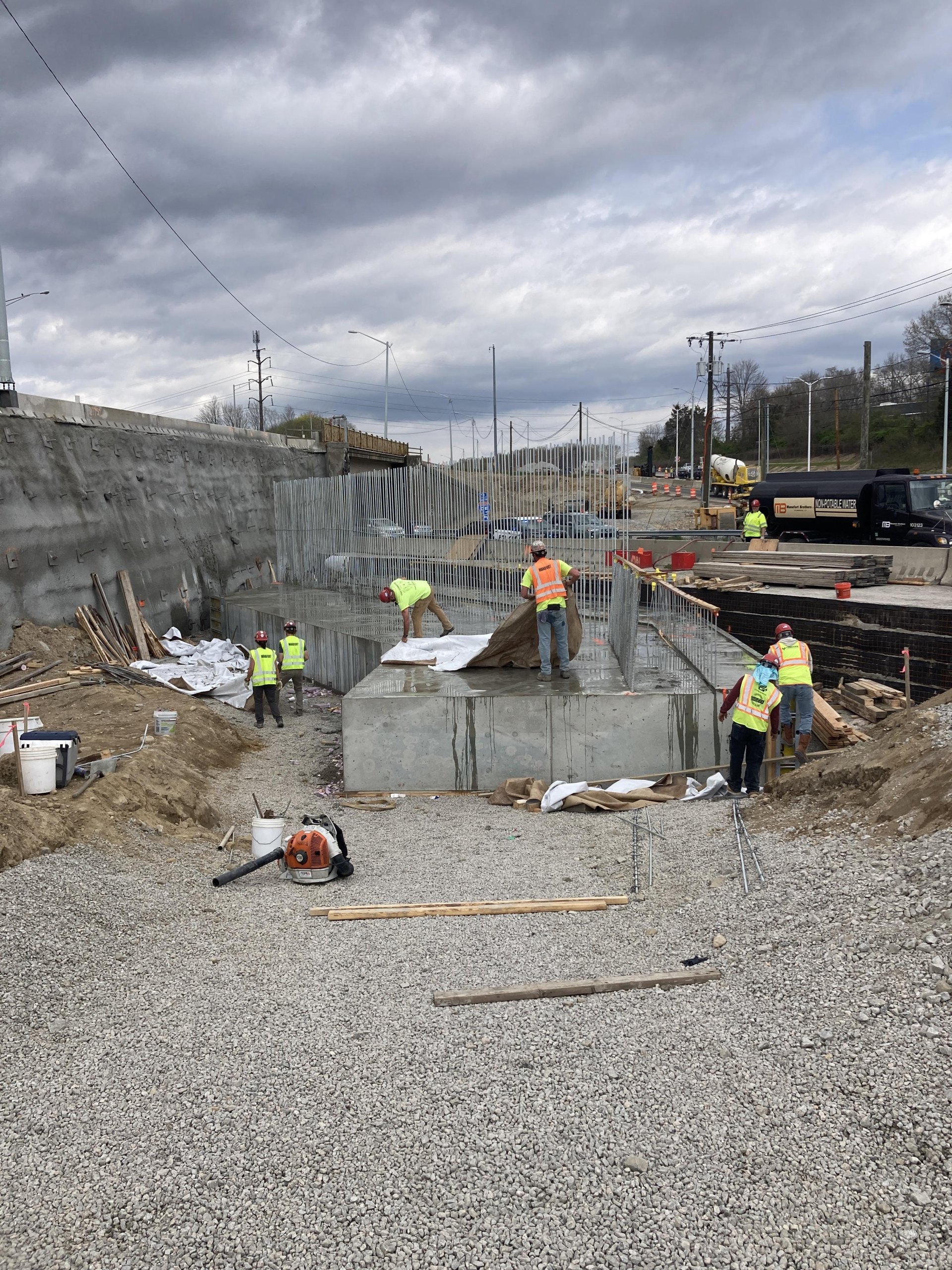 Bridge 250 Abutment 1 - Stage 2 Footing Curing